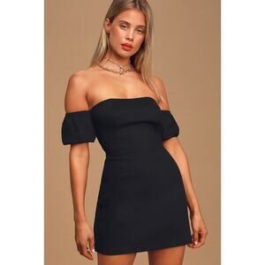 NWT Lulus Smocked Off The Shoulder Sheath Minidress size S